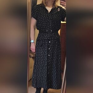 Twik Black and White Floral Blouse And Skirt Set